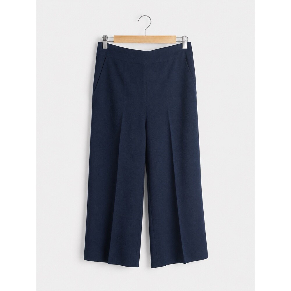 NWT St. John Collection Navy Wide Leg Cropped Pants